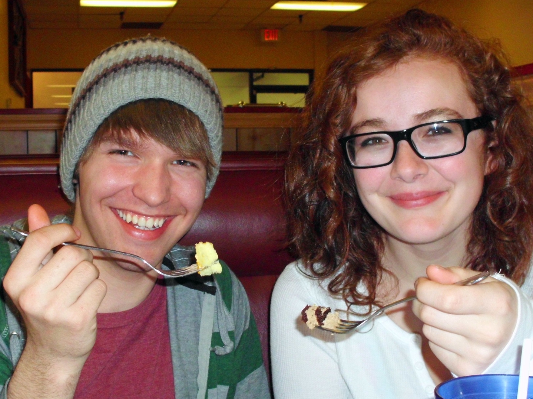 Betsy and michal eating dessert